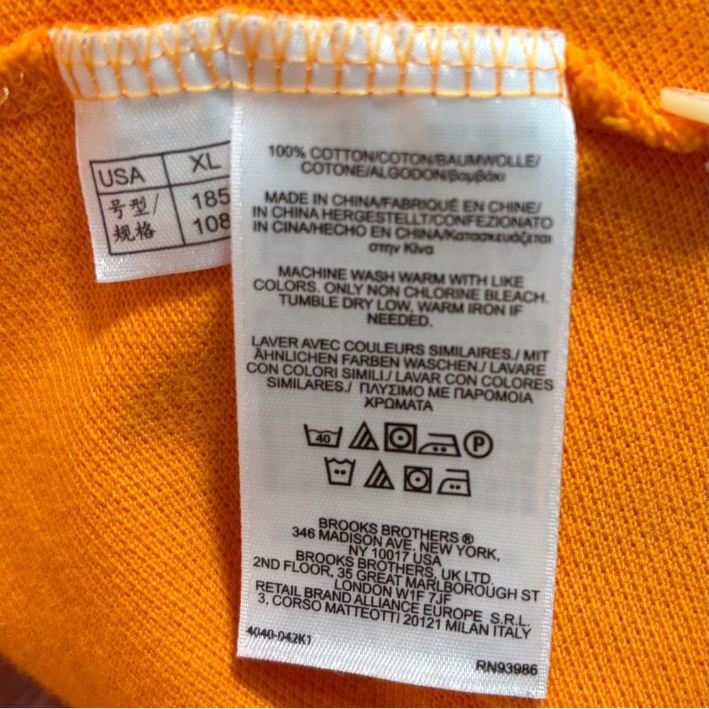 Brooks Brothers Vibrant Orange Polo Shirt - Picture 4 of 6